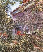 Childe Hassam, Old House and Garden at East Hampton, Long Island